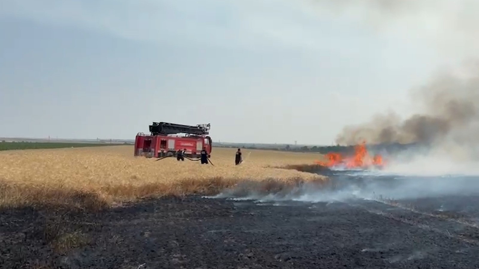 Lüleburgaz’da büyük tarla yangını