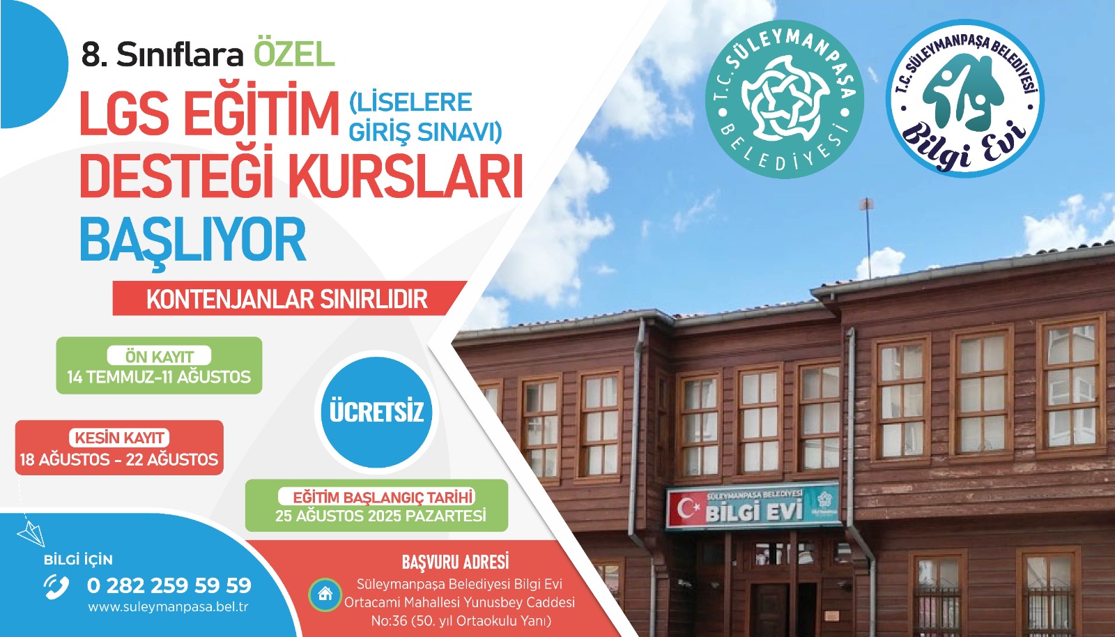 Ücretsiz LGS kursuna kayıtlar başlıyor