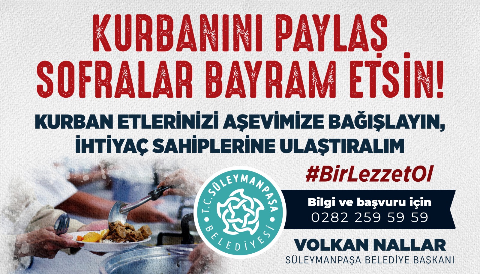 Süleymanpaşa Belediyesi, kurban etlerine talip oldu