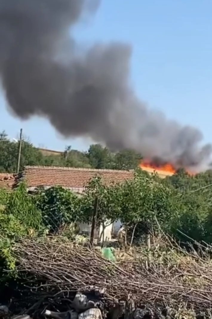 Köye yaklaşan yangın korku yarattı