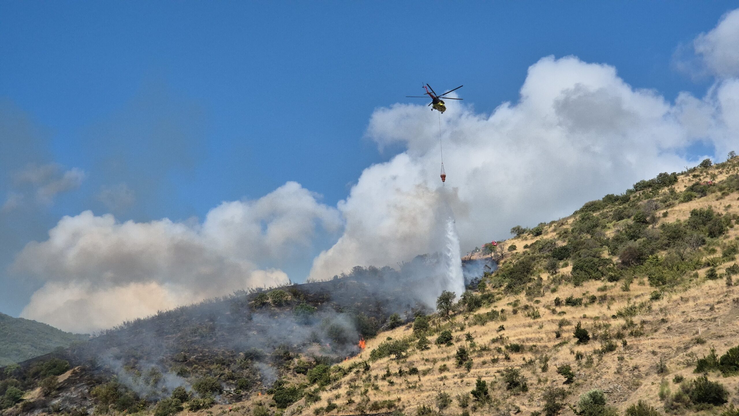 Uçmakdere’de makilik alanda yangın başladı