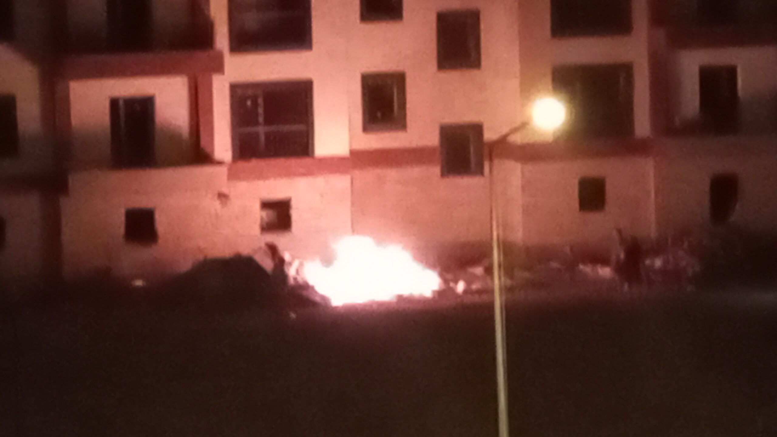 TOKİ şantiyesinde yangın çıktı